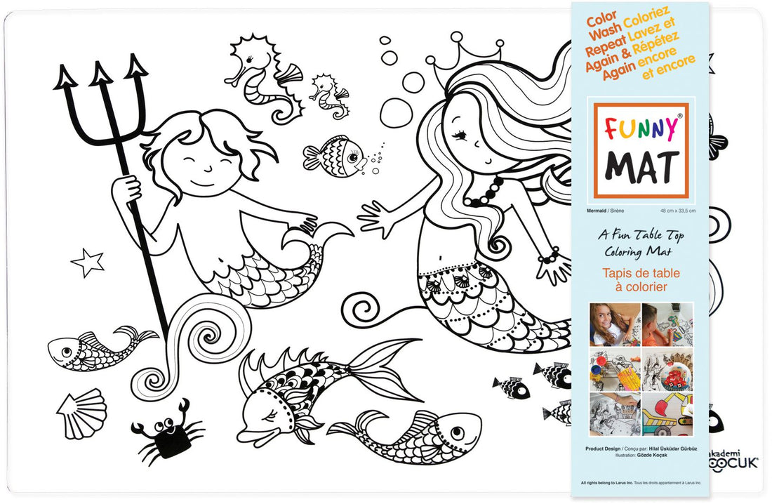 Table Top Colouring Mat, Mermaid