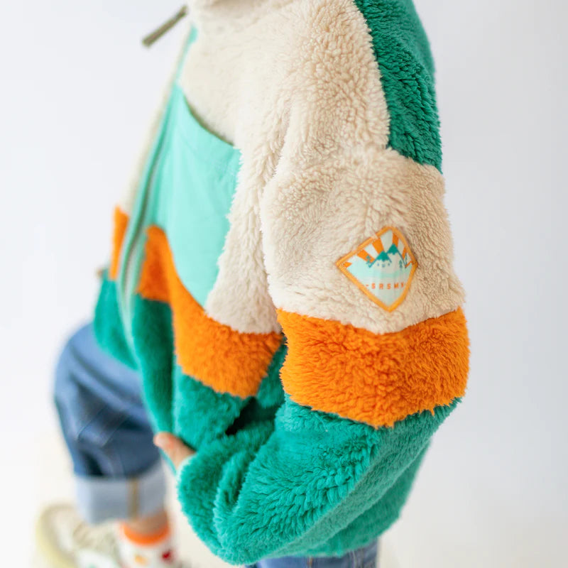 Colorblock plush jacket, child