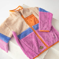 Colorblock plush jacket, child