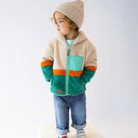 Colorblock plush jacket, baby