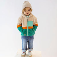 Colorblock plush jacket, baby