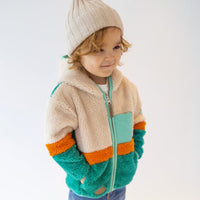 Colorblock plush jacket, baby