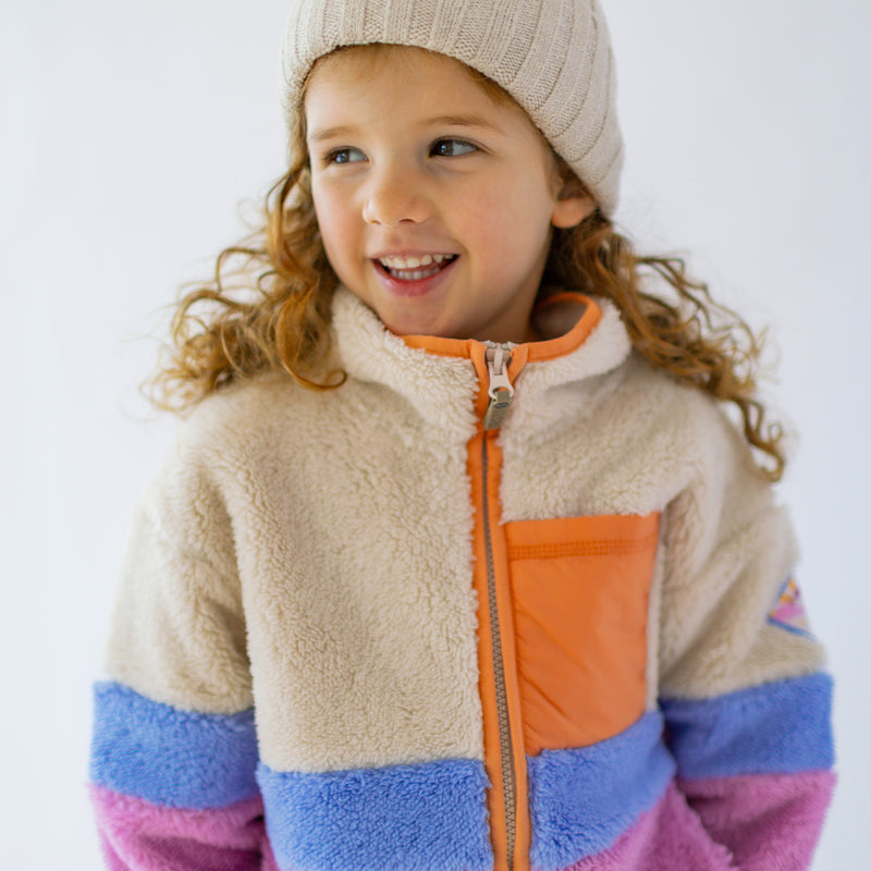 Colorblock plush jacket, child