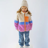 Colorblock plush jacket, child