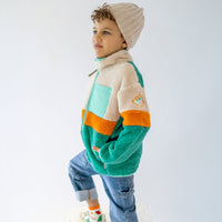Colorblock plush jacket, child