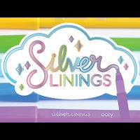 silver linings outline markers - set of 6