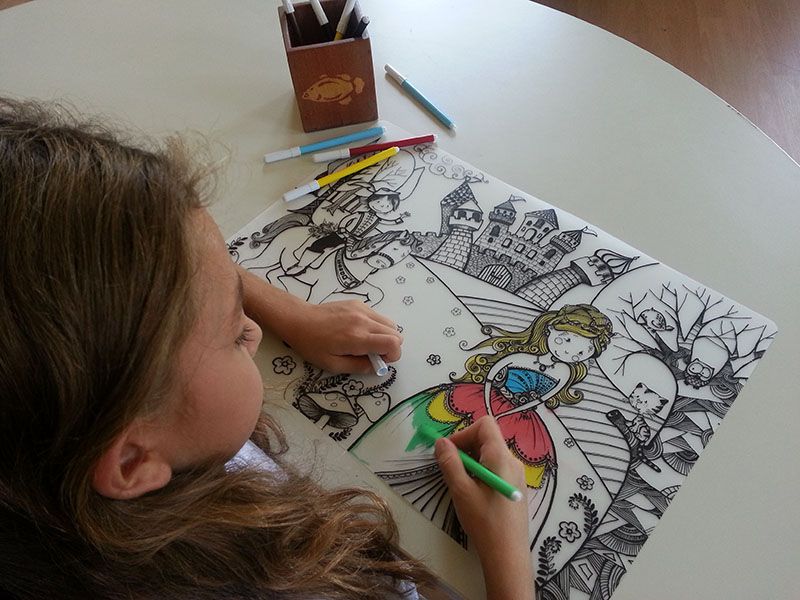 Table Top Colouring Mat, Princess