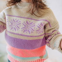 CREAM KNITTED KNITWEAR SWEATER WITH COTTON PATTERN, BABY