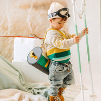 CREAM PATTERNED KNITTED SWEATER IN COTTON, BABY