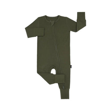 Ribbed Bamboo Footless Sleeper with Fold-Over Cuffs - Forest Green