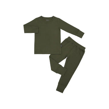 Ribbed Bamboo Long Sleeve PJ Set - Forest Green
