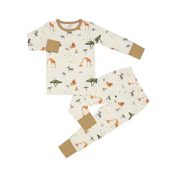 Long Sleeve PJ Set -Safari