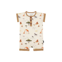 Short Sleeve Shortall Romper - Safari