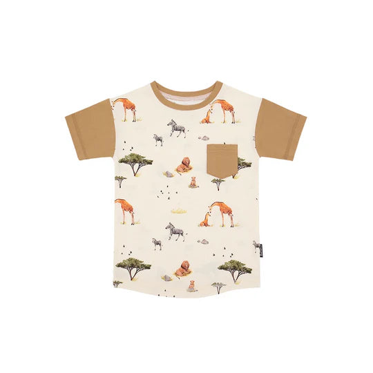 Short Sleeves Pocket Tee- Safari