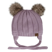 Cotton Knit Pom Pom Hat (Multiple Colors)