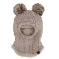Knit Touch Balaclava With Pompom (Multiple Colours)