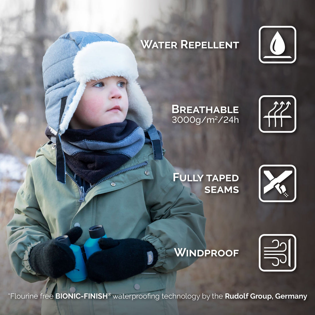 Kids Insulated Winter Hats | Grey Construction