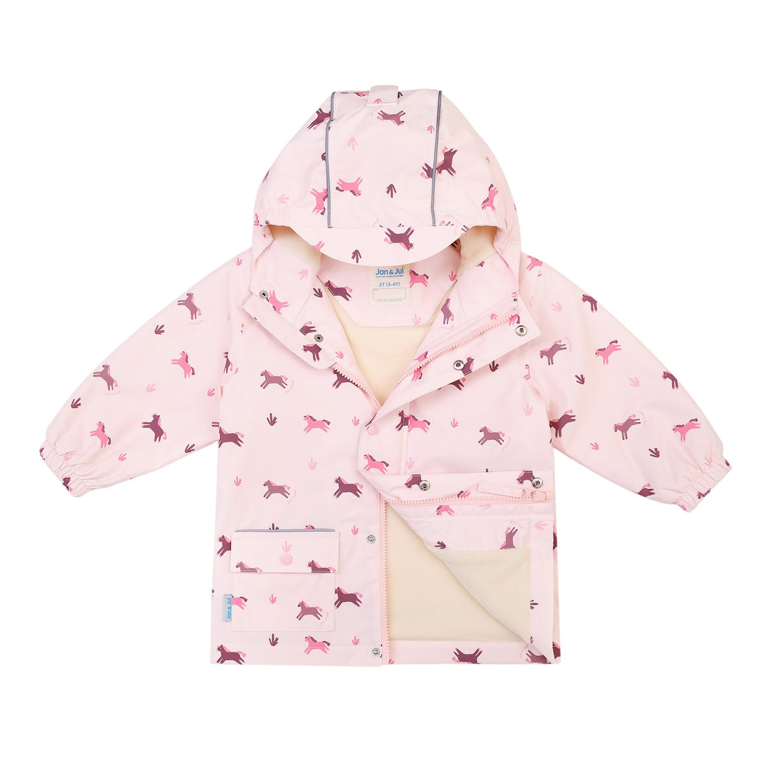 Kids Fleece Lined Rain Jackets | Pink Ponies