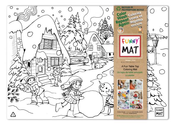 Table top coloring mat made of recycled PP, Winter