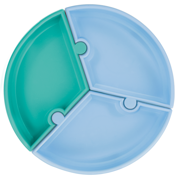 Puzzle Plate - Green/Blue