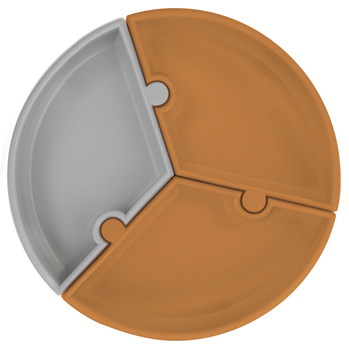 Puzzle Plate - Woody Brown/Grey