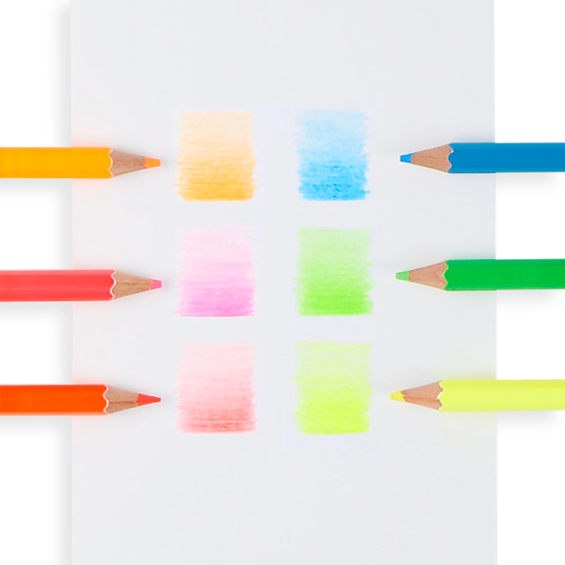 jumbo brights neon colored pencils - set of 6