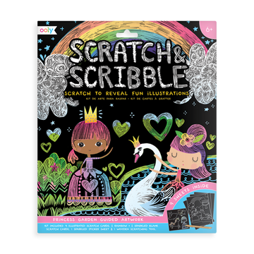 princess garden scratch and scribble scratch art kit
