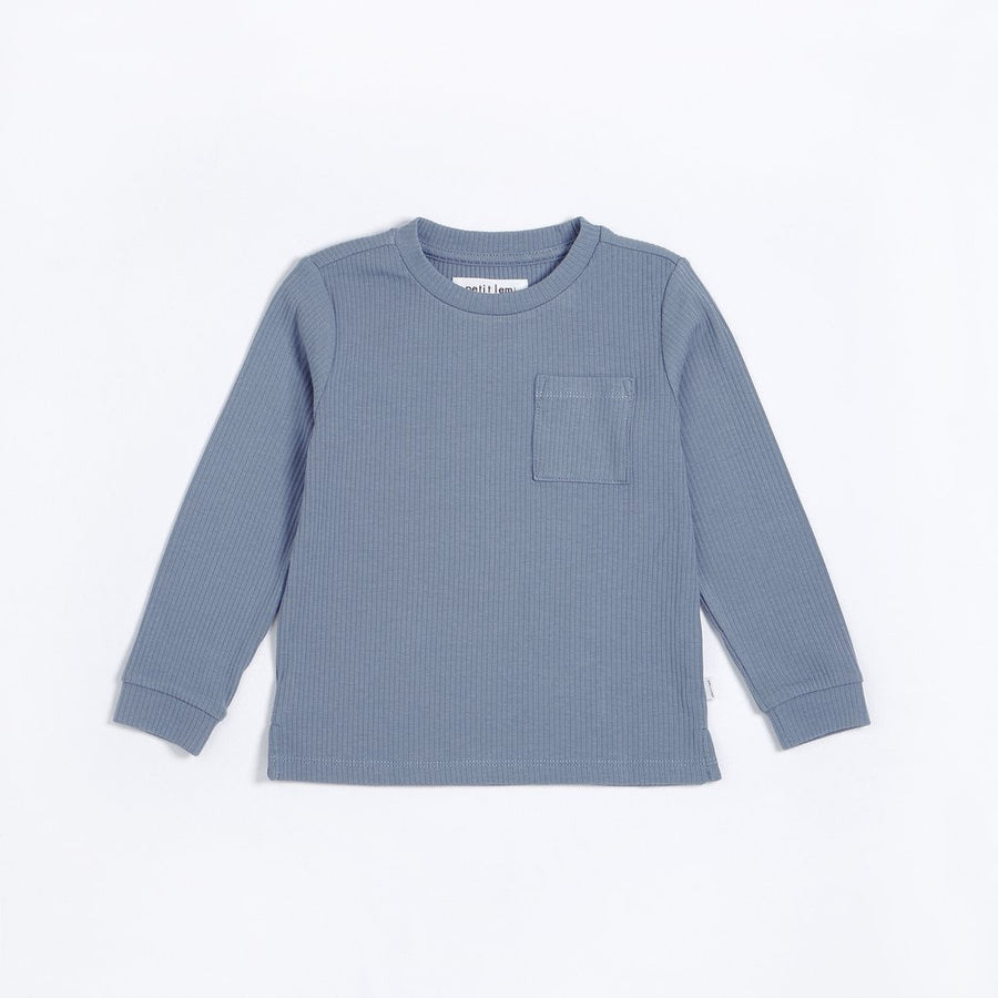 Blue Dusk Modal Rib Long-Sleeve T-Shirt