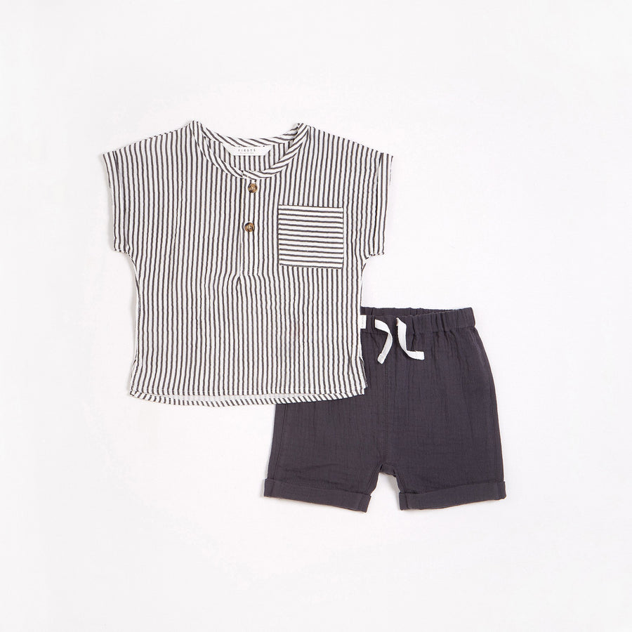 Striped Double Gauze Outfit Set