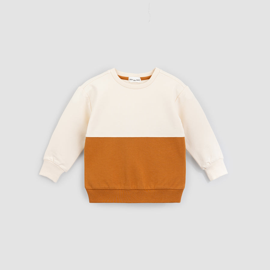 Dijon Color Block on Crème Sweatshirt