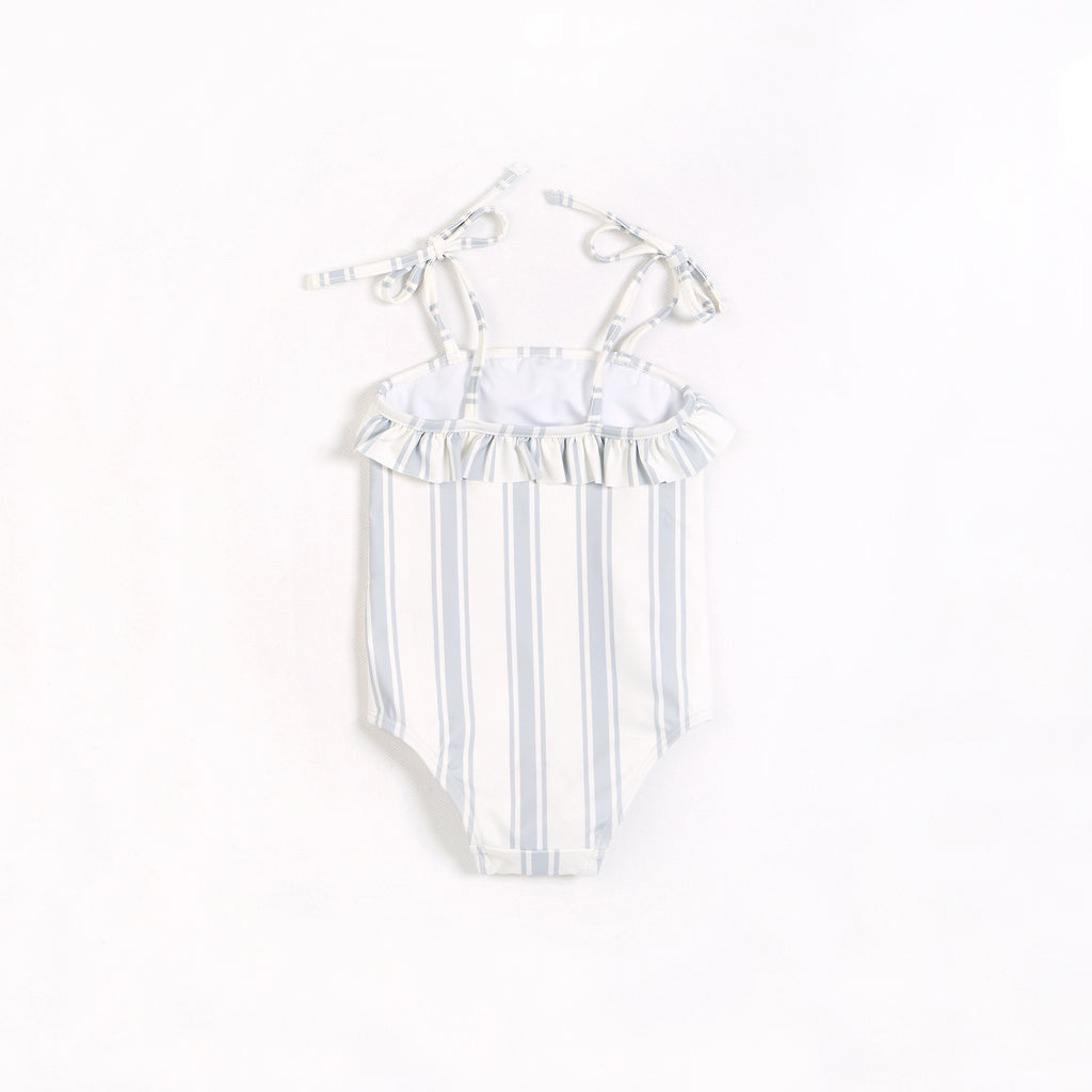Baltic Stripes Ruffle-trimmed Swimsuit