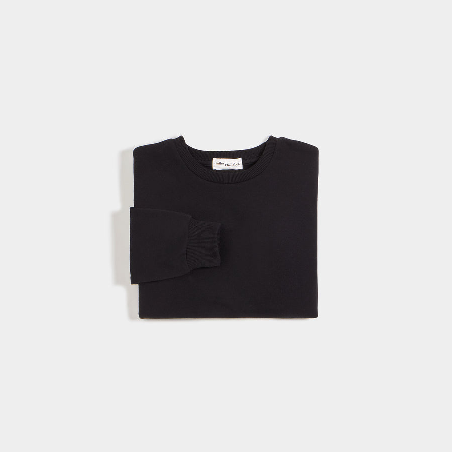 "Miles Basics" Pure Black Sweatshirt