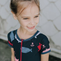 ONE-PIECE BLUE SWIMSUIT, GIRL