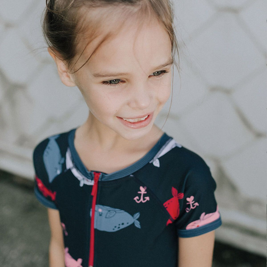 ONE-PIECE BLUE SWIMSUIT, GIRL