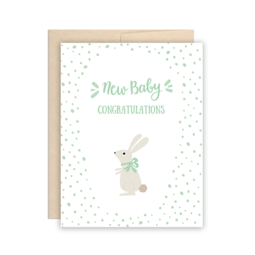 New Baby Bunny Congratulations Card, New Parents, New Baby