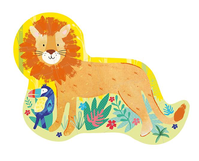 12 PIECE SHAPED JIGSAW IN SHAPED BOX - LION