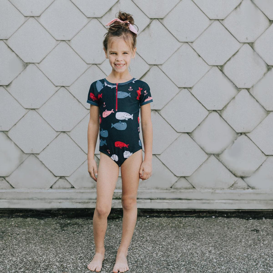 ONE-PIECE BLUE SWIMSUIT, GIRL
