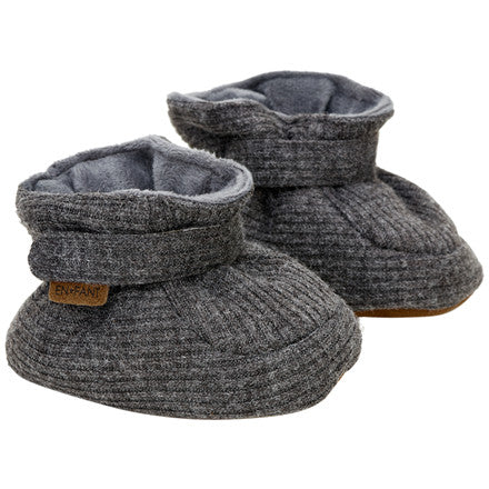 EN FANT BABY SLIPPERS - Dark Grey Melange