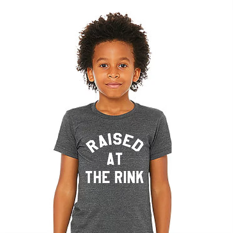 Raised At The Rink Charcoal Tee