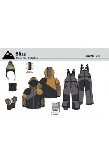 Blizz Snowsuit Set - Black/Grey/Yellow