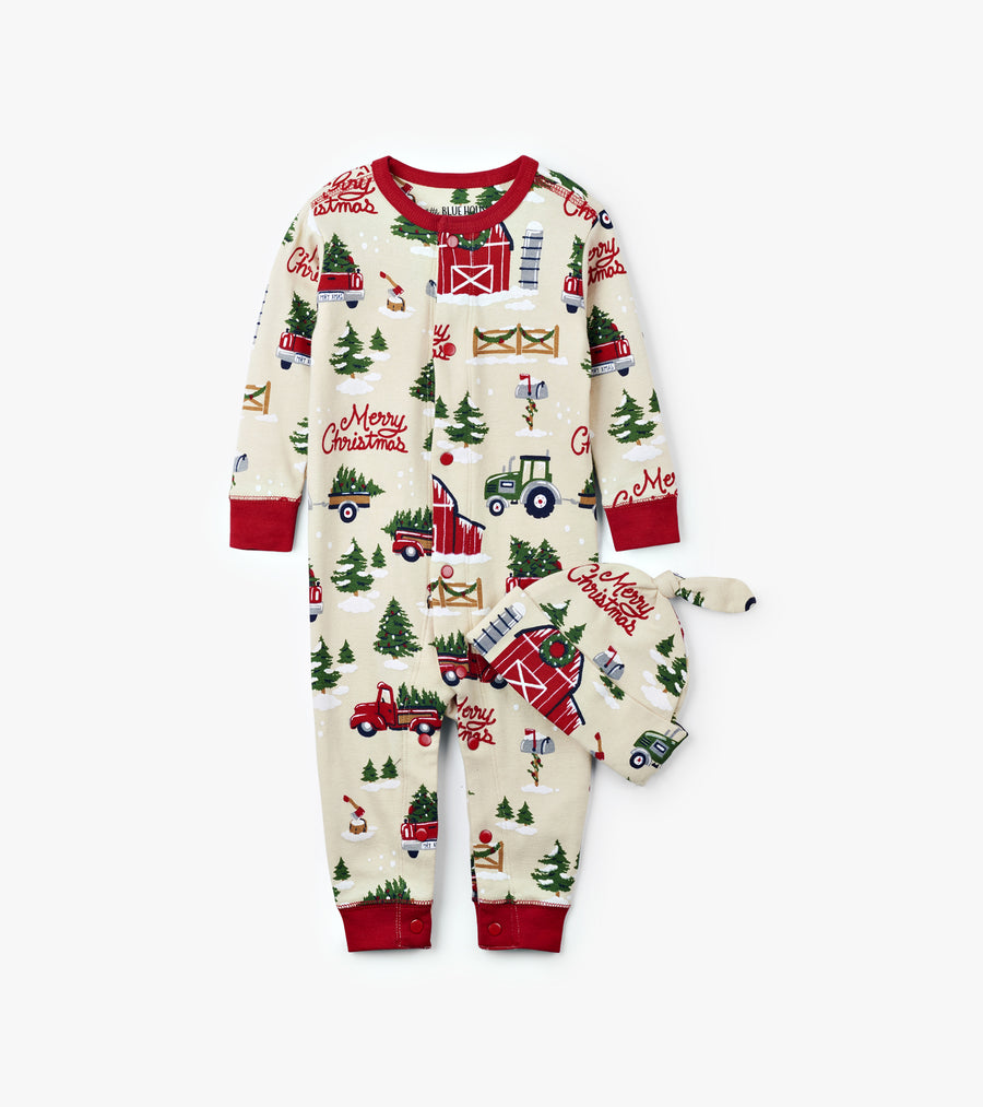 Country Christmas Coverall & Cap