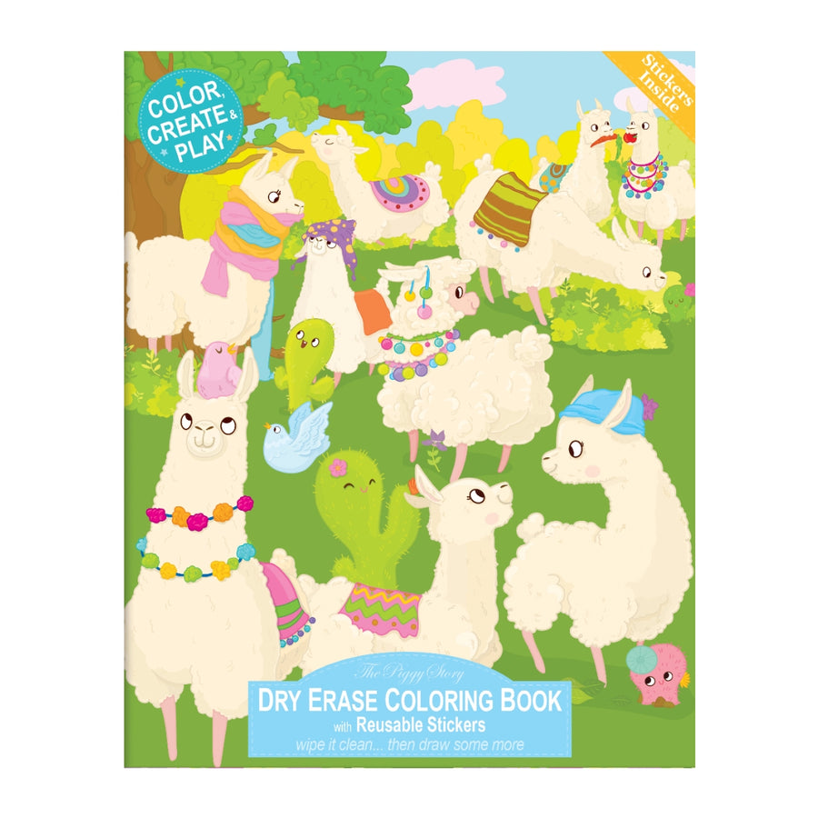 Llama Drama Dry Erase Coloring Book