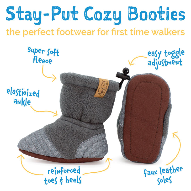 Stay-Put Cozy Fleece Booties | Terrazzo