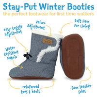 Stay-Put Winter Booties | Heather Grey