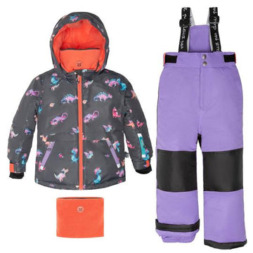 Two Piece Snowsuit Purple Dinos