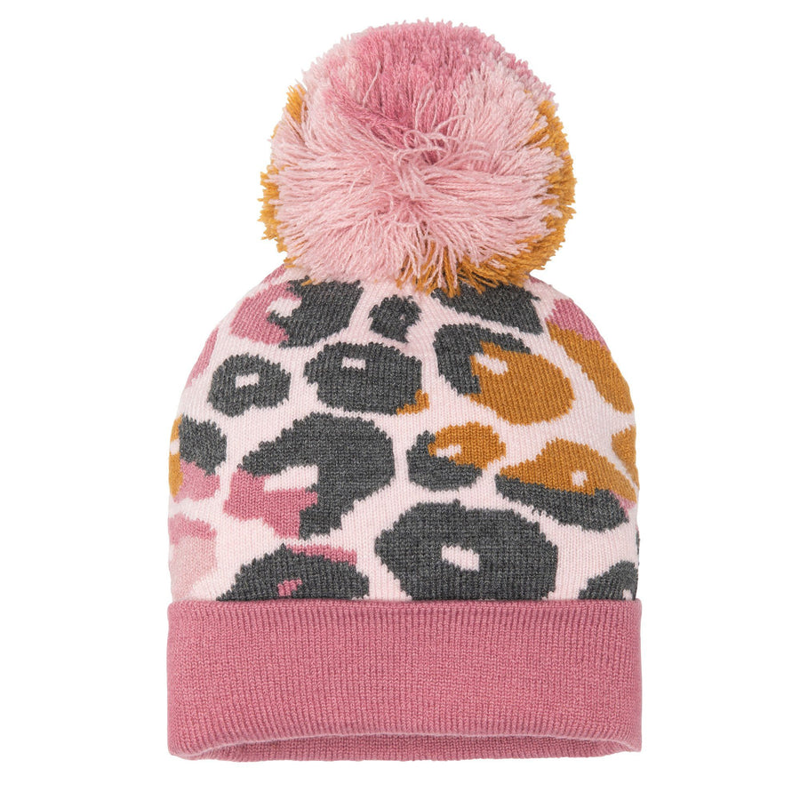 Knitted Hat Pink Leopard