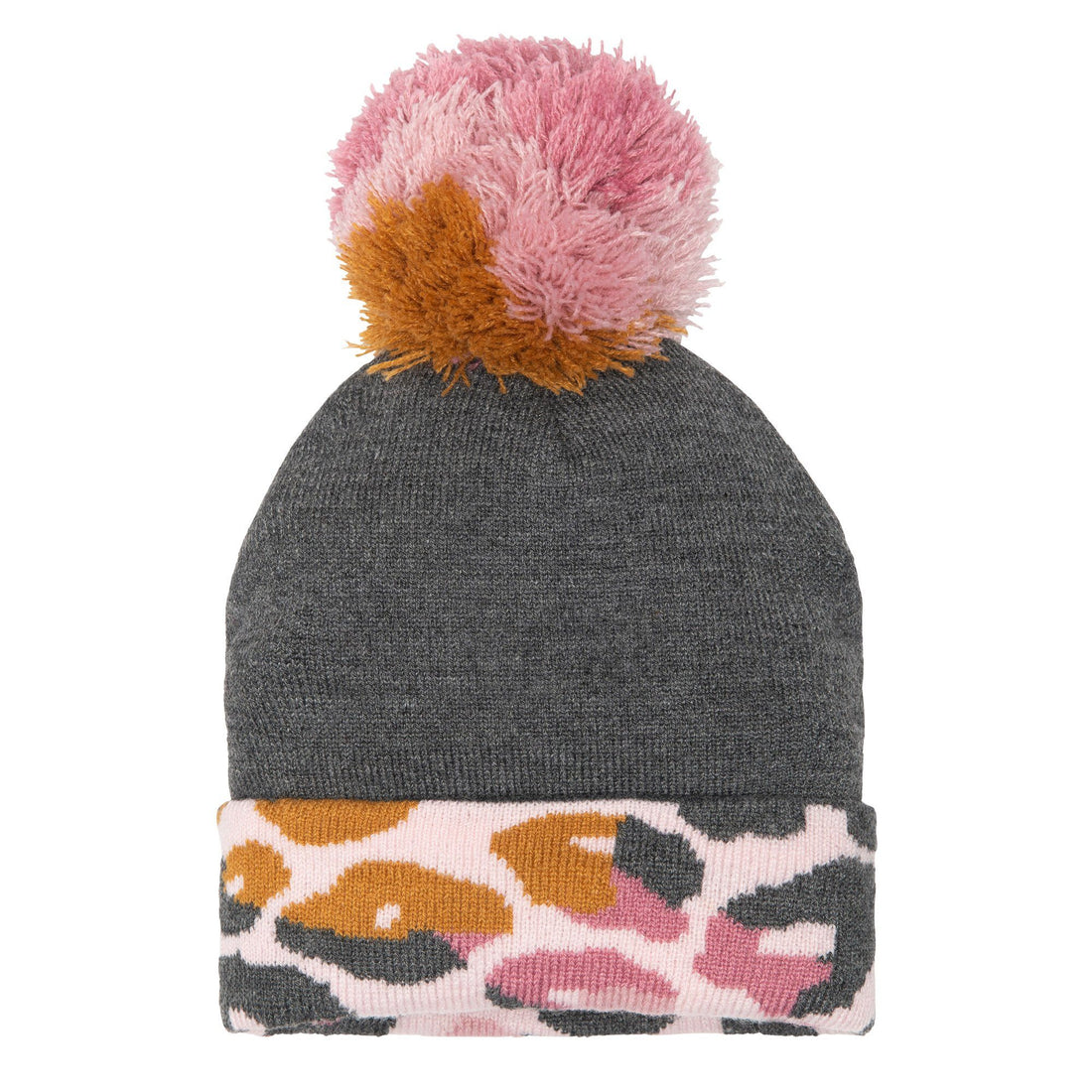 Knitted Hat Charcoal Leopard