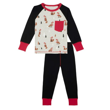 Organic Cotton Two Piece Pajama Set Christmas Fox "Glow in the Dark"