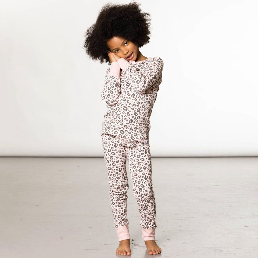 Organic Cotton Two Piece Pajama Set Leopard