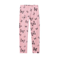 Printed Leggings Organic Cotton, Butterfly Pink